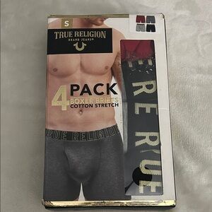 True Religion Men's Boxer Briefs 4-Pack - Gray and Red